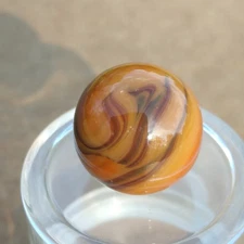 .54 Vintage Halloween Orange Oxblood Swirl Marble- Alley Ravenswood Heaton Jabo