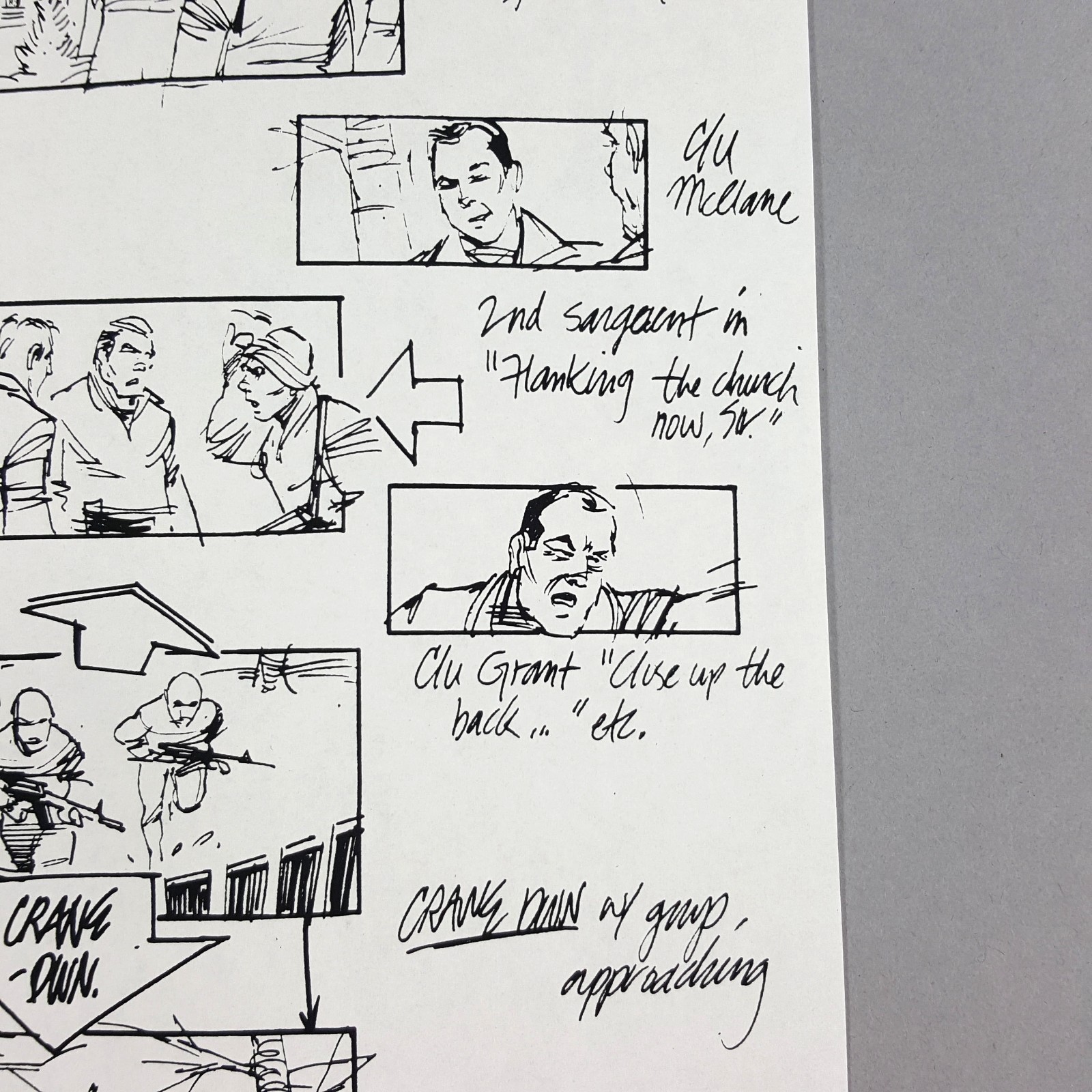 Image 6 of Die Hard 2 - Production Used Storyboard, Bruce Willis at Church Movie Prop 279-3