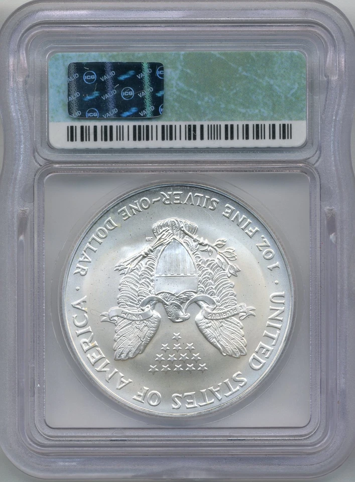 2003 US Silver Eagle - Superb GEM Uncirculated, ICG MS70. Scarce Date - Image 2 of 2