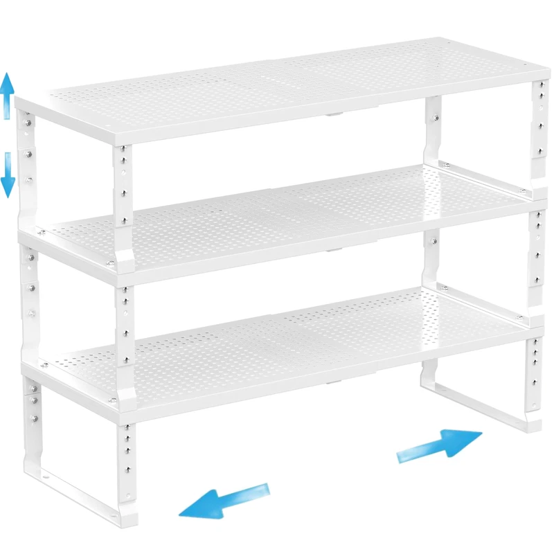 Wobmmi Expandable Spice Rack Kitchen Cabinet Shelf Organizer Stackable Storage