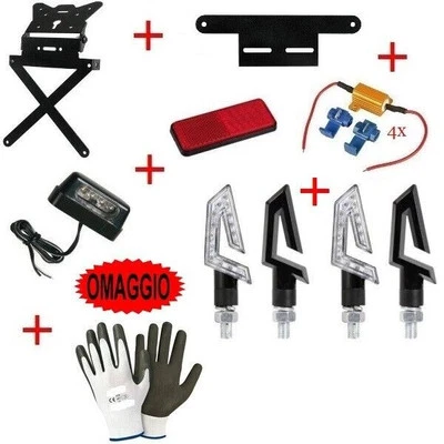 Pour Victory Arlen Ness Vision 1634 Set Immatriculation Réglable + 4 LED + - Photo 1/4