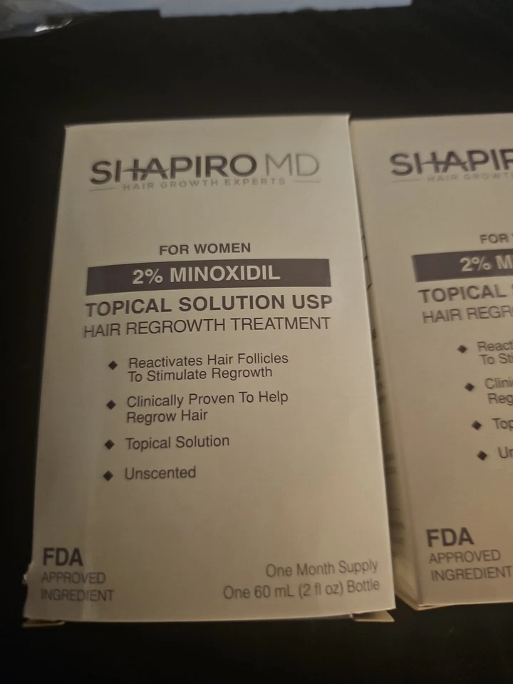Paquete de 3 soluciones tópicas de minoxidil 2% para mujeres regeneración del cabello, suero reactiva Foto 2 de 4