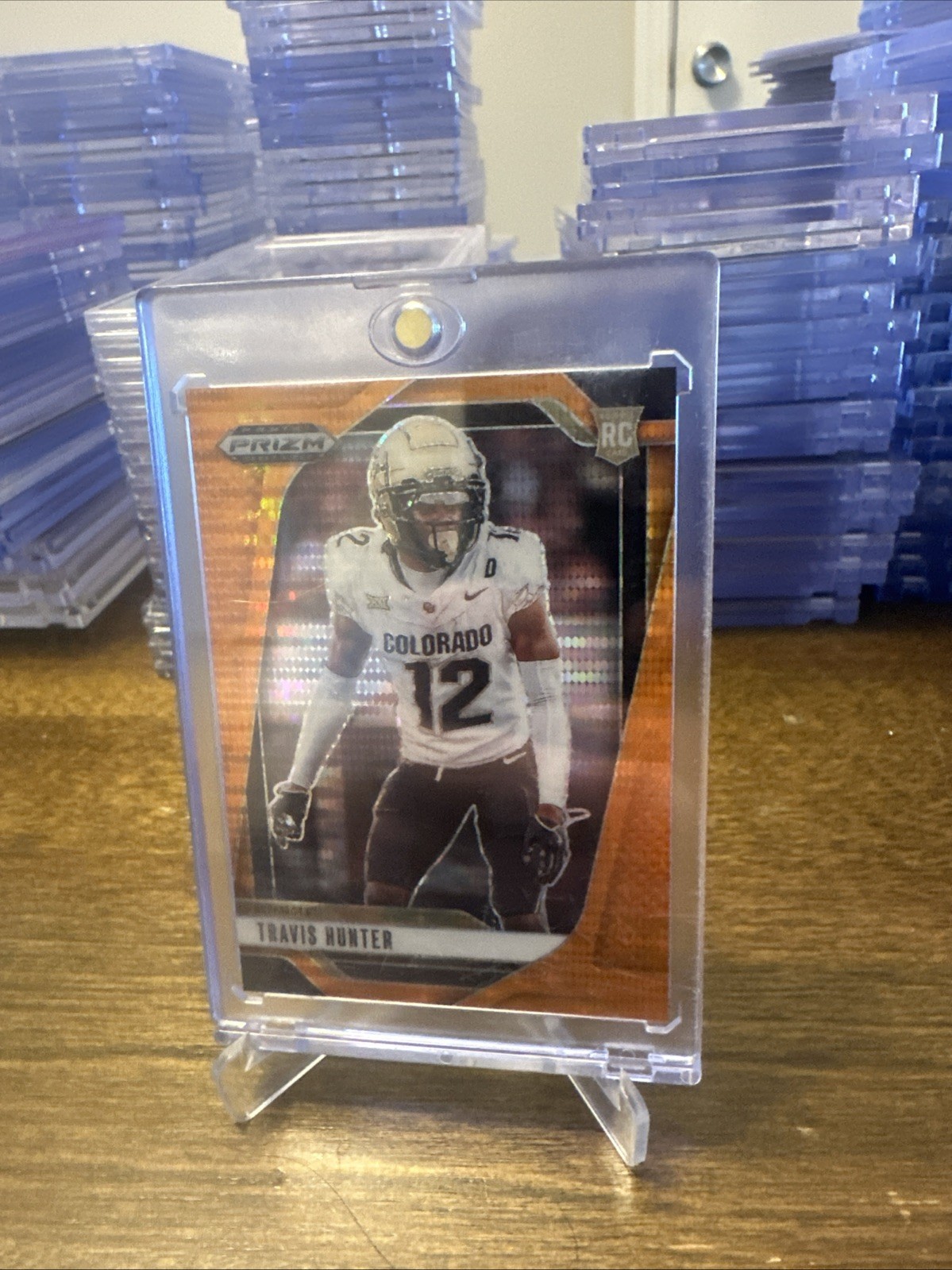 2025 Panini Prizm Draft Picks - Travis Hunter #20 Orange Pulsar Prizm /75 (RC)