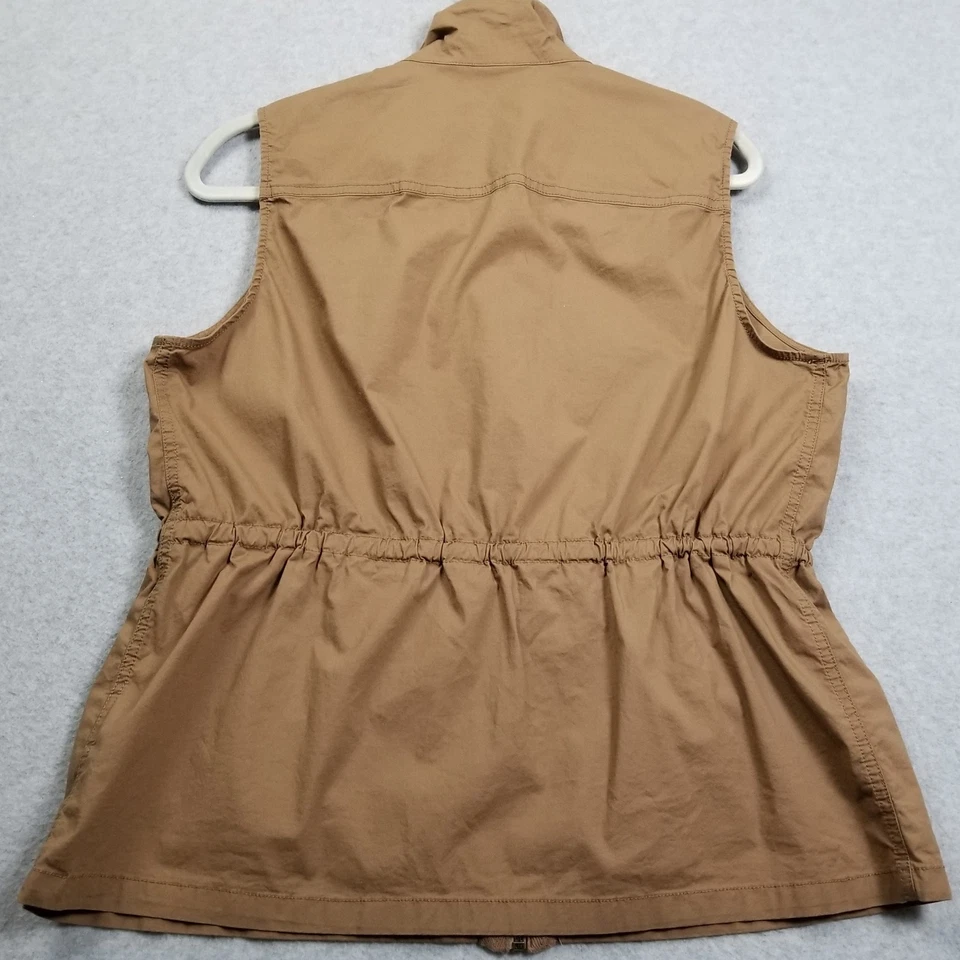 Ruby Rd. 实用背心女式中号 M 棕色无袖全拉链野生动物园弹力 — 第 4/4 张图片