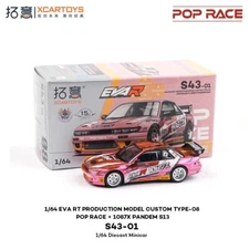Xcartoys x Pop Race 1:64 EVA RT CUSTOM TYPE-08 087X PANDEM S13 Diecast Model Car