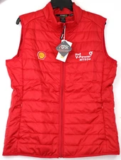 Shell V-Power Nitro Puffer Vest Full Zip Women's Large Ruby Red by Core365 NWT