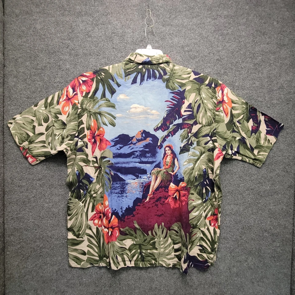 Vintage Nautica Hula Girl Hawaiian Shirt Mens XL Multicolor Button Up Camp - Image 2 of 4