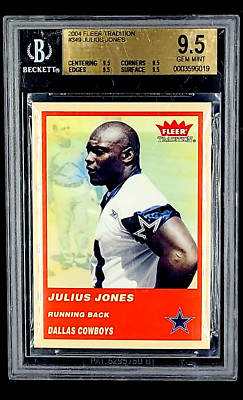 2004 Fleer Tradition #349 Julius Jones RC Rookie BGS 9.5 Gem Mint Quad 9.5 Subs