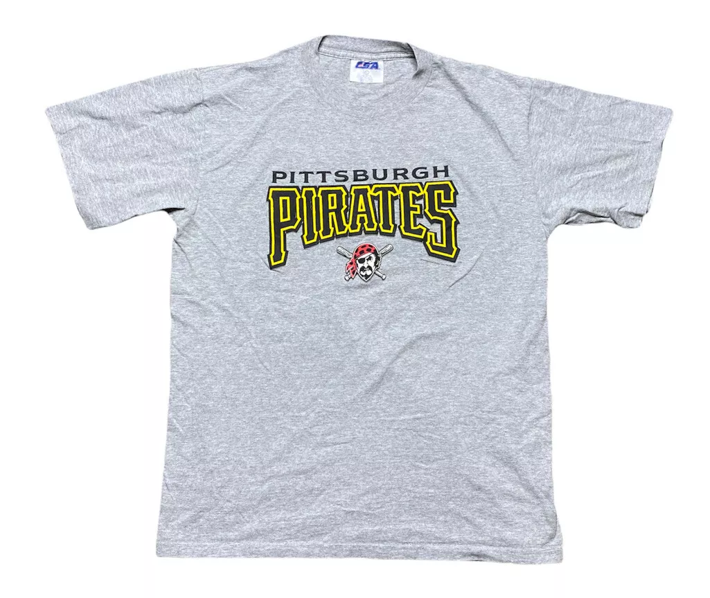 Vintage Pittsburgh Pirates T Shirt Y2K Men’s Large Gray Preowned MLB Vtg