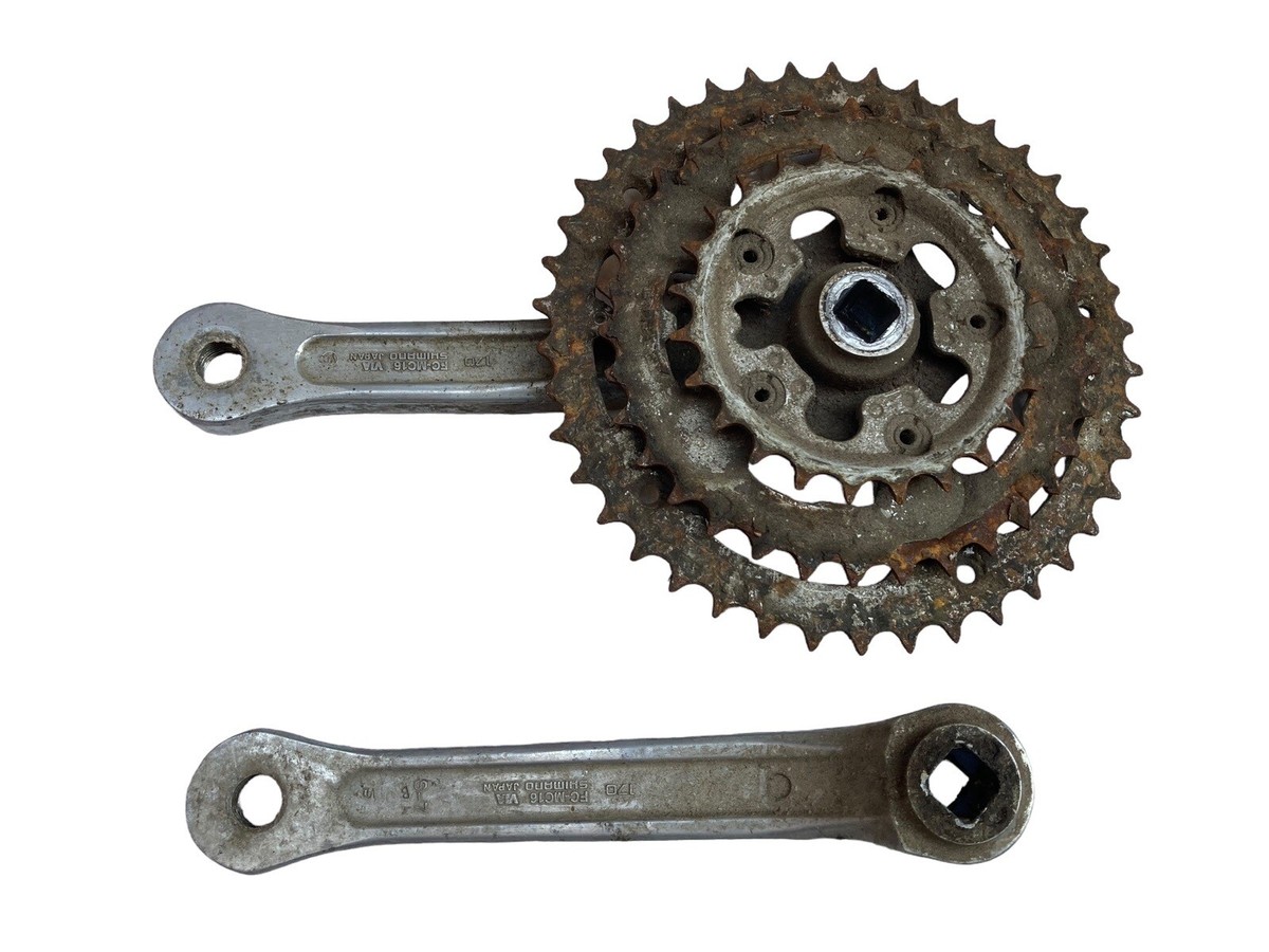 Shimano A Vintage Crank Set 3x 170mm FC-MC16 Silver VIA Japan Retro