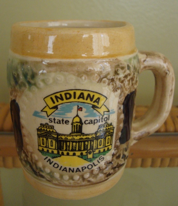 Indianapolis Indiana small collector stein/toothpick holder/State display item