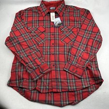 Vintage Sears Fieldmaster Flannel Red Plaid Shirt Size X-Large NWT Wool Blend