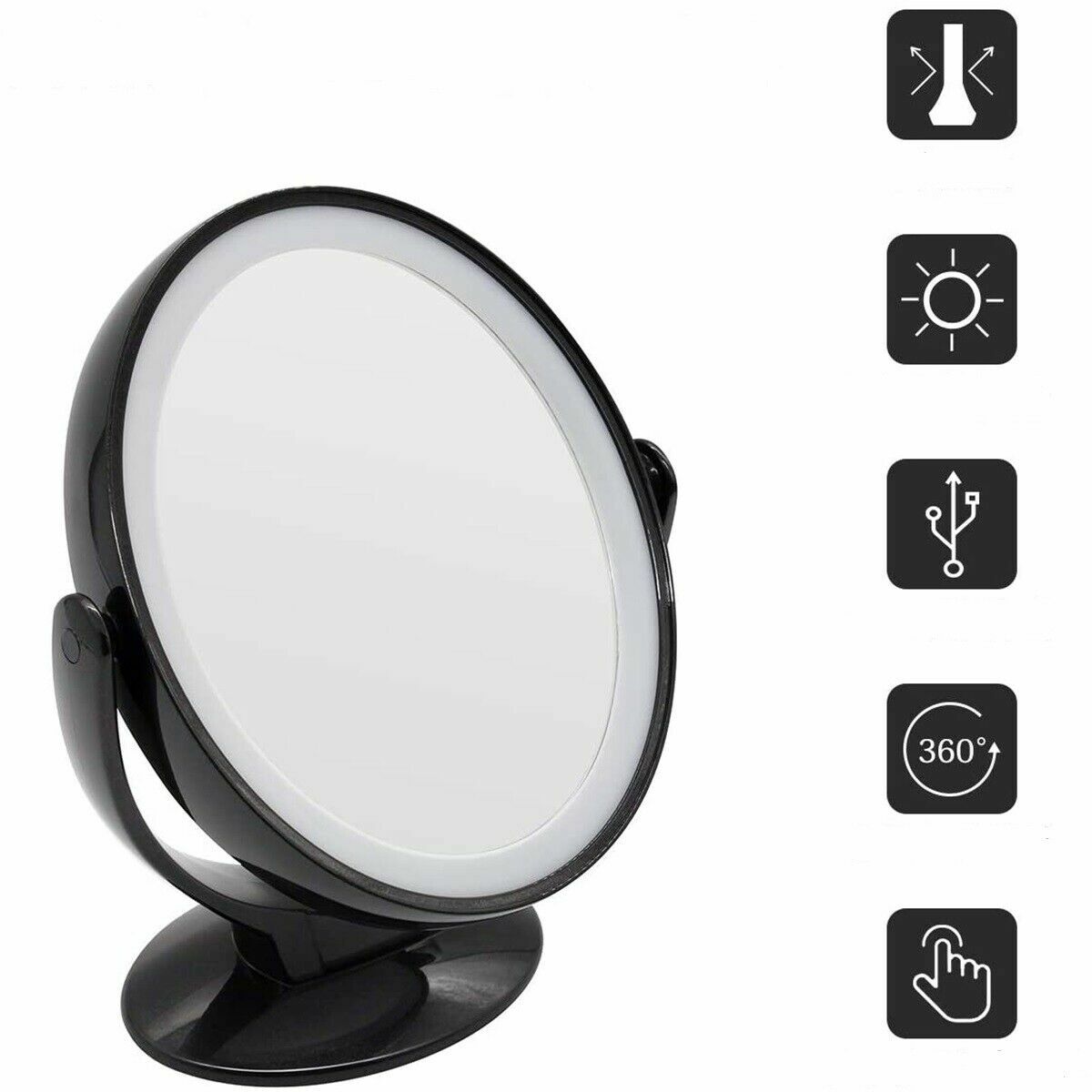 Wooden Makeup Mirror 360 Degree Rotating Wooden Mi... - Grandado - View #10