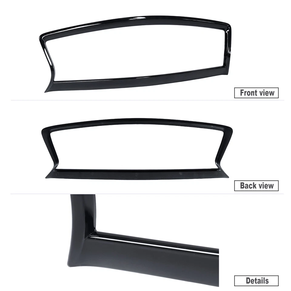 Cubierta de contorno de parrilla delantera superpuesta para Infiniti Q50 S 2014-2017 negro brillante Foto 4 de 4