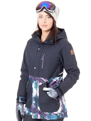 Nikita Sycamore Damen Ski-/Snowboardjacke, schwarz lackierte Palette in Large