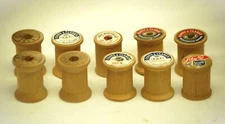 Wooden Empty Thread Spools Belding Coats Star Lily Crafts Quilting Sewing Lot 10