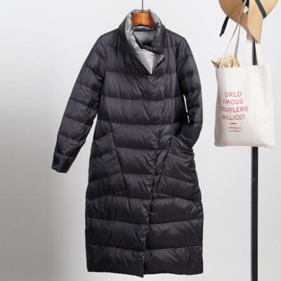 Fitaylor White Duck Down Ultra Light Jacket Women Winter Double Sided Slim Down