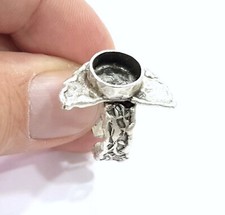 Silver Ring Setting Resin Blank Cabochon Base inlay Ring Mounting Adjustable