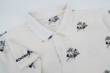 Bonobos Golf Mens XL Performance Print Golf Polo Color White Scenic Drive Cars