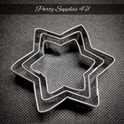 3pk Star cookie cutters Metal/fondant/Icing/Gift/Treat/Baking/Xmas/Cake/Biscuit