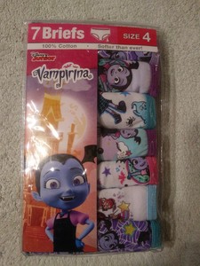 New Girl S Size 4 Disney S Vampirina Cartoon Cotton Underwear Briefs 7 Pair Ebay
