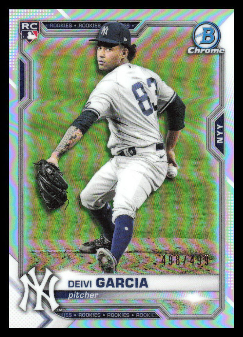 2021 Bowman Chrome Deivi Garcia Rookie Refractor #'d /499 55 New York Yankees