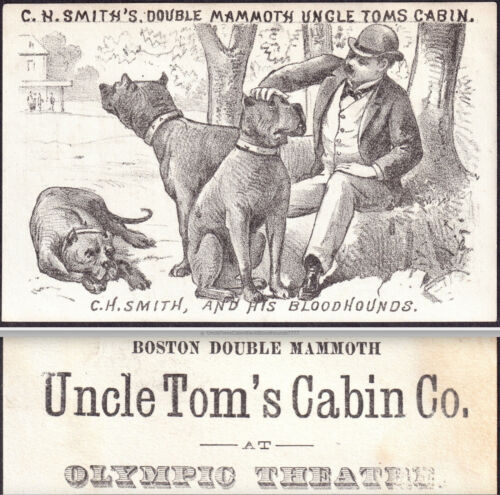 Uncle Toms Cabin 1882 Chicago Olympic Theater C.H. Smiths Bloodhound Trade Card - Afbeelding 1 van 11