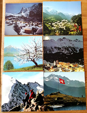 Schweiz, 6 Kalenderpostkarten im Großformat: Mürren, Sigriswil, St. Moritz, ...
