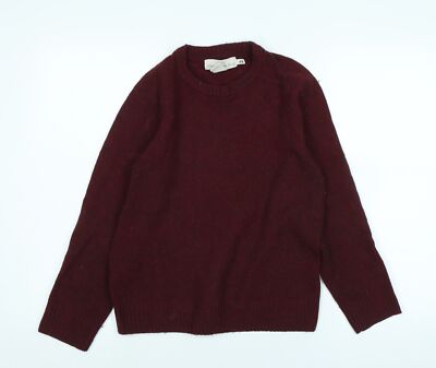H&M Womens Red Crew Neck Polyimide Pullover Jumper Size M UK