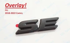 Rear Tailgate Matte Black SE OVERLAY Emblem Badge Letter Fit 2018-2024 Camry SE