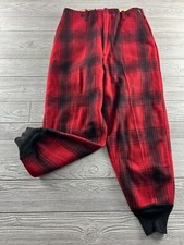 Vintage Woolrich Heavy Wool Plaid Red Black Hunting/Outdoors Pants