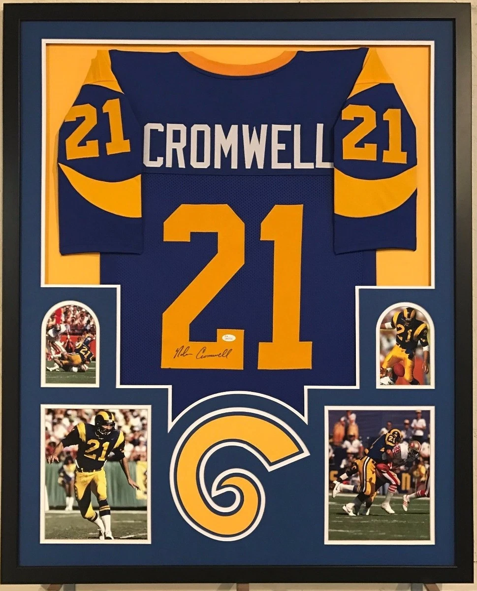 FRAMED NOLAN CROMWELL AUTOGRAPHED SIGNED L.A. RAMS JERSEY JSA COA