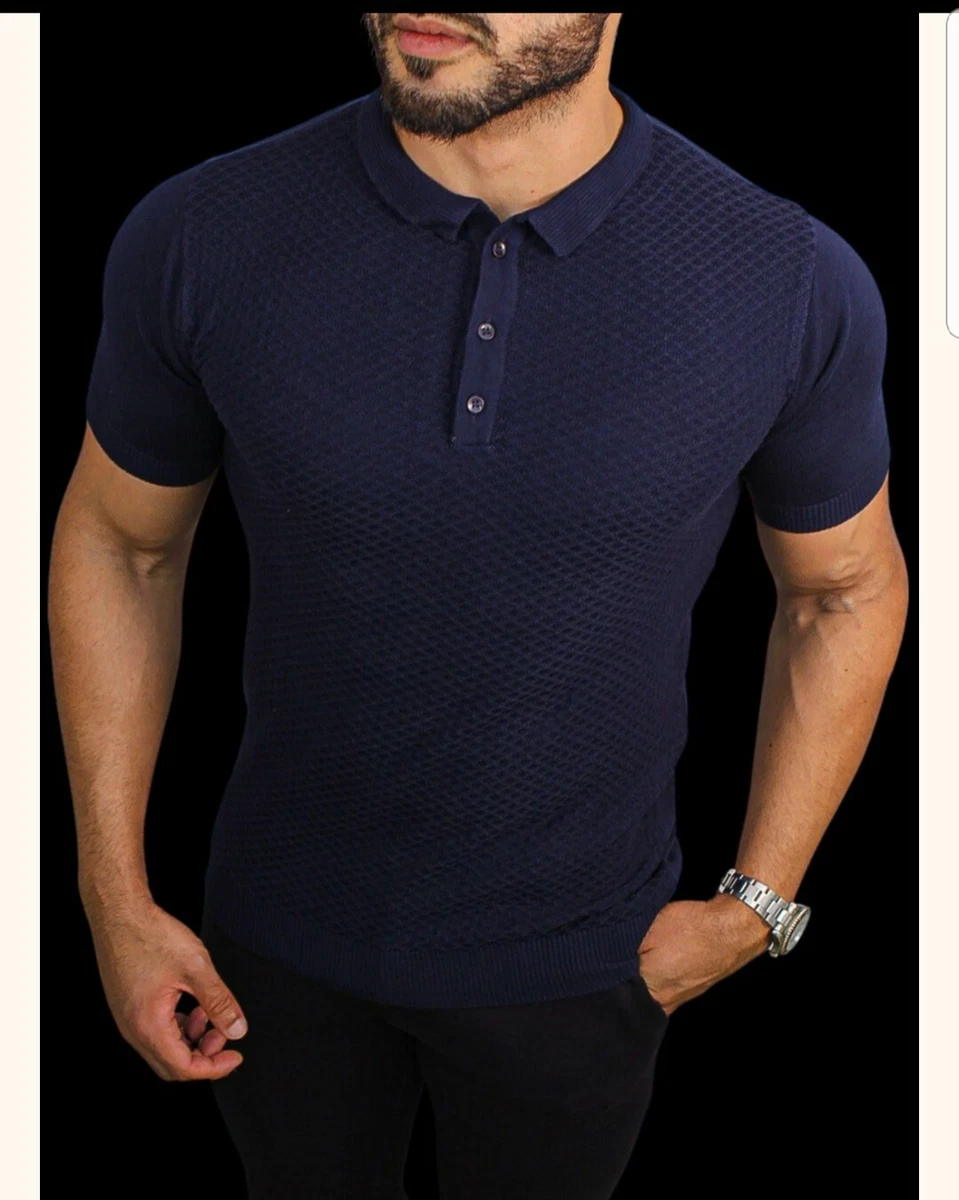 Navy blue polo clearance t shirt mens