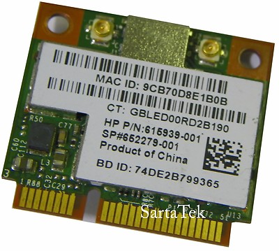 HP 652279-001 b/g/n Wireless + bluetooth PCIe Half Broadcom BCM943225HMB