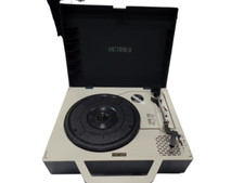Victrola Sustainable Suitcase Vinyl Record Player Light Blue Bluetooth