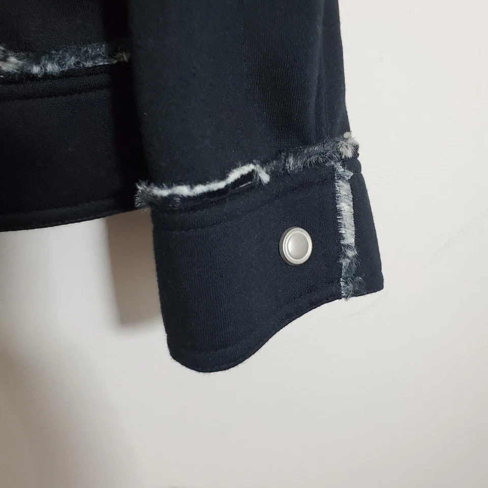 NWT Chico's Faux Fur Zebra Trim Jacket Black Boho Artsy Animal Safari Medium - Image 3 of 4