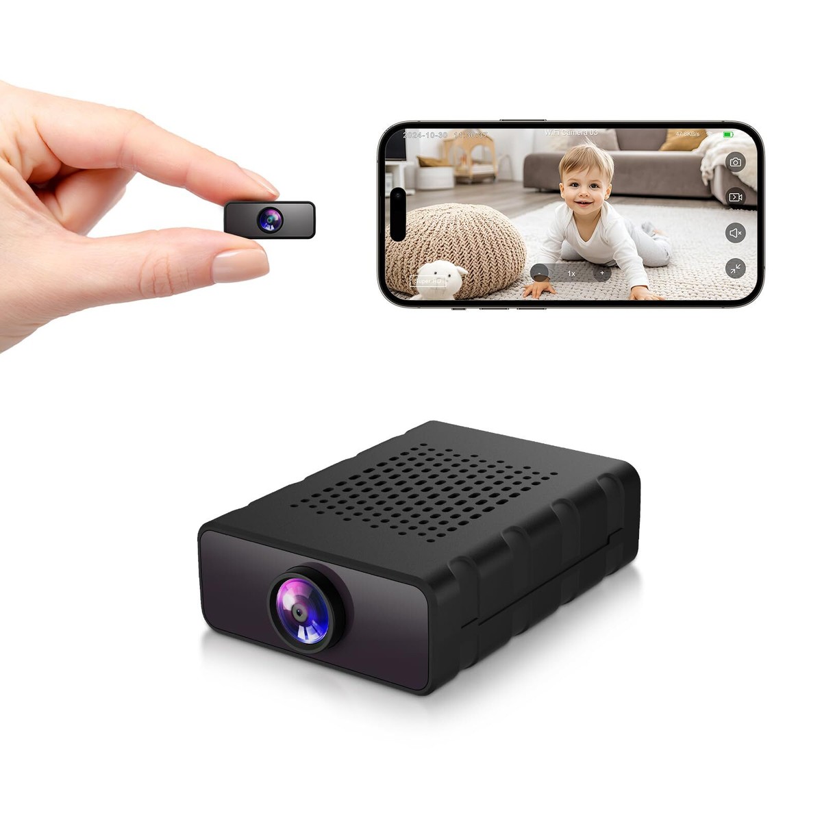 Mini Telecamera Spia WiFi 1080P – Interno/Esterno Con Visione Notturna E Rilevamento Movimento, Funziona Con App
