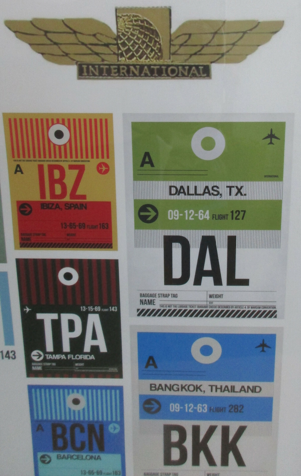 Ikea Ribba 13080 Airline Airport Bag Baggage Luggage Tags Framed Poster