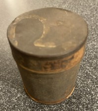 Primitive Snuff Tin? 2 In Tall - American Quality Metal Lid Canister