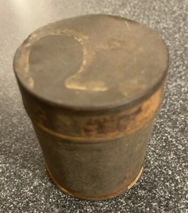Primitive Snuff Tin?  2 In Tall - American Quality Metal Lid Canister
