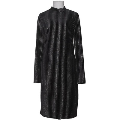 Ichi, Kleid, Größe: M, Schwarz/Silber, Polyester, Streifen, Samt, Damen #UGV