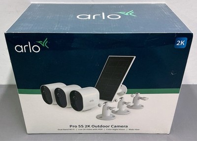 Arlo Wireless Pro 5S 2K Spotlight Security Camera System   3 Pack w/Solar Panel
