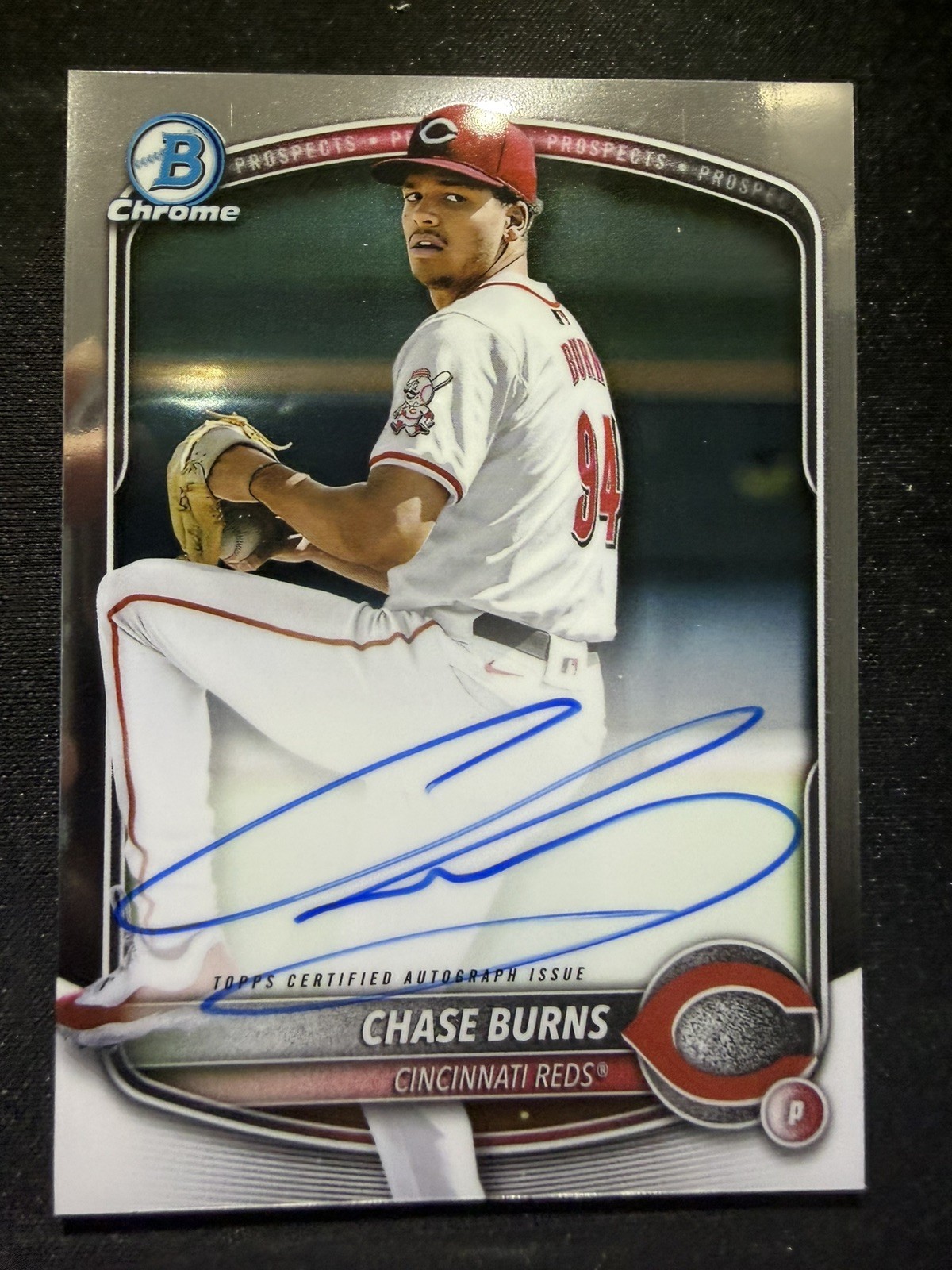 2025 Bowman Chrome Prospect Autographs CPACB Chase Burns Rookie Auto
