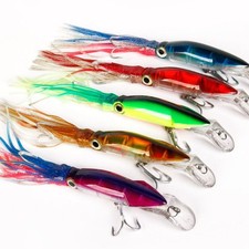 4pcs Fishing Lure Squid Jigs Rubber Skirt Min...