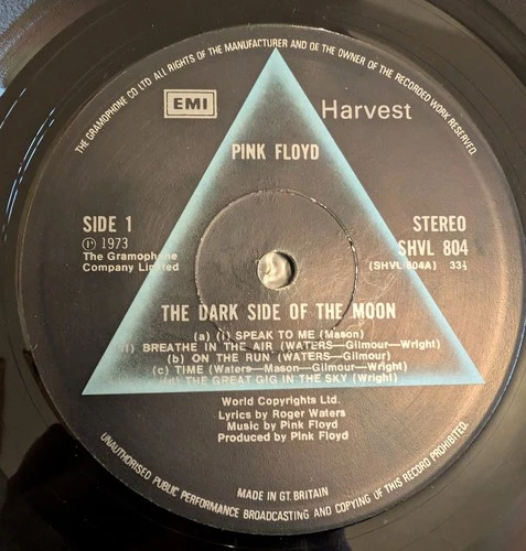 Pink Floyd:  Dark Side of the Moon  1973  A2/B2  EX+ Gramophone HOLLOW  LP