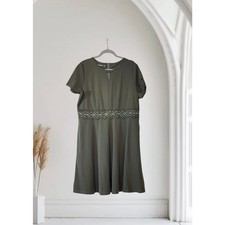2XL OWIN Vintage Floral Lace Flared Casual Dress