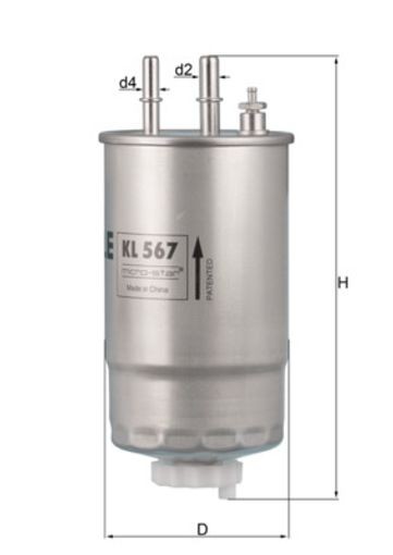 Fuel filter In-Line Filter KL 567 MAHLE for FIAT ALFA ROMEO CITROËN PEUGEOT OPEL - Image 24
