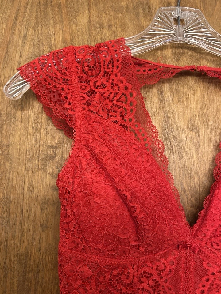 Body íntimo de encaje rojo Sophie B para mujer S Foto 3 de 4