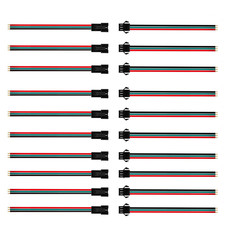 10 Pairs SM JST 3 PIN Wire Connector Cable for WS2812B WS2811 SK6812 LED Strip L
