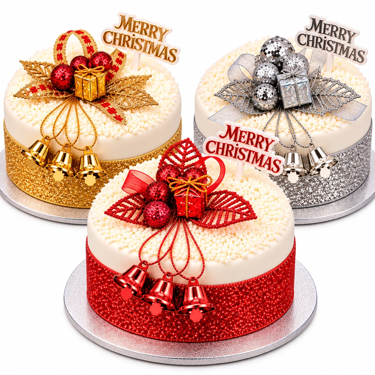 Weihnachten Tortendeko Glocke Set Yule Log Cupcake Topper Tortenband